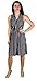 Peach Couture Womens Vintage Pinstripe Button Up Elastic Waist Shift Dress