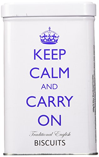 Keep Calm and Carry On Traditional English Biscuits Tin, Dorset Ginger Cookies, 100g (3.53oz)