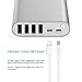 BONAI Power Bank 20000mAh External Battery Pack (Thinnest Aluminum)(Ultra High Capacity) 4 USB Output Ports Portable Charger High-Speed Charging for iPhone 13 12 11 XS 8 7 Samsung S9 S8 - Sliver