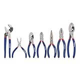 WORKPRO 7-piece Pliers Set (8-inch Groove Joint Pliers, 6-inch Long Nose, 6-inch Slip Joint, 4-1/2 Inch Long Nose, 6-inch Diagonal, 7-inch Linesman, 8-inch Slip Joint) for DIY & Home Use