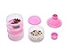 Leegoal(TM) 2 Pack Non-Spill Smart Stackable and Portable Storage System for Formula ,Baby Milk Powder Dispenser / Storage Snack Container BPA Free 4 Compartments,Pink
