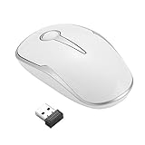 Wireless Gaming Mouse 2.4G Portable Mobile Optical Mice with USB Nano Receiver for Laptop,PC,Computer,Chromebook,Macbook,Notebook(White)