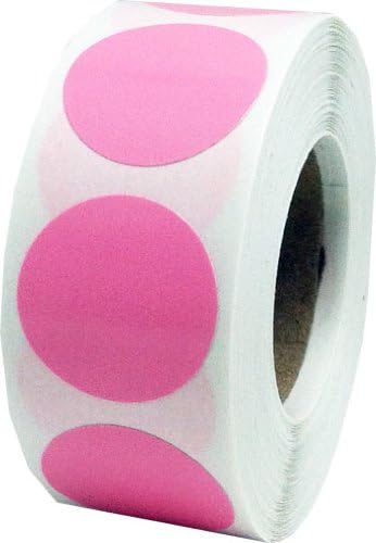 Color Coding Labels Pink Round Circle Dots For Organizing Inventory 3/4 Inch 500 Total Adhesive Stickers