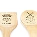 Unique Bamboo Cooking Spoon & Spatula Set - Keep Calm & Cook Design | Wooden Kitchen Utensils Set | Includes (1) Spoon (1) Spatula | Great For Home Decor Or Cute Chef Gift