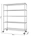 TRINITY EcoStorage Heavy Duty 5-Tier Adjustable Wire Shelving with Wheels for Kitchen Organization, Garage Storage, Laundry Room, NSF Certified, 800 to 4000 Pound Capacity, 60” by 24” by 72”, Chrome