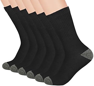 The Right Fit Little Boys Cotton Sports Uniform Ribbed Crew Style Dress Socks- Black, 9-11, 6Pk