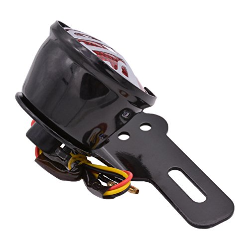 TUINCYN Motorcycle Tail Brake Light with License Plate Bracket Motorbike Runing and Stop Indicator bulb Light for Harley Rear Lights Moto Tail Brake Stop Light Cafe Racer 12V 10W - Thumbnail 5