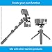 CamKix Dual Mount Compatible with GoPro Hero or DJI Osmo Action with Tripod Adapter and Universal Phone Holder - Record Videos with 2 Different Camera Angles, Steady Shot Photography, Selfies
