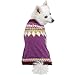 Blueberry Pet Icelandic Lopi Feather Yarn Pullover Dog Sweater in Light Plum, Back Length 16