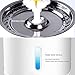 Cat Water Fountain Stainless Steel, LED Indicator 81oz/2.4L Automatic Pet Water Fountain with 4 Replacement Filters & 1 Silicone Mat for Cats, Dogs, Multiple Pets (with Flower & Water Level Window)