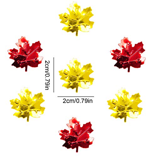 Iceyyyy 1000pcs+ Fall Thanksgiving Maple Leaves Confetti - Autumn Party Table Maple Leaves Metallic Foil Confetti Decorations