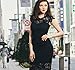 Miusol Women's Retro Floral Lace Slim Evening Cocktail Mini Dress (Large, Black)