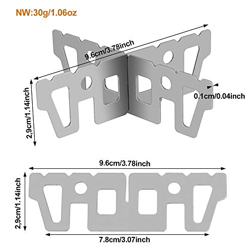 KBNIAN Alcohol Kachel Cross Stand Rvs Pot Stand 3.78x1.14 Inch Draagbare Ondersteuning Rack Voor Wandelen Camping… - Image 8