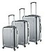 TravelCross Columbia Luggage 3 Piece Lightweight Spinner Set (Silver)