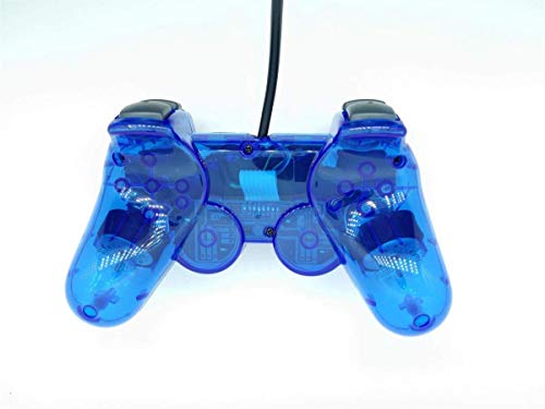 image for Saloke Wired Gaming Console for Ps2 Double Shock (Black and Clear Blue