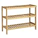 SONGMICS 3-Tier Bamboo Shoe Rack Bench, Shoe Organizer, Utility Storage Shelf Rack, Storage Shelf, 3-Shelf Shelving Unit, for Entryway Hallway Bathroom Living Room and Corridor, Natural UBCB03NL