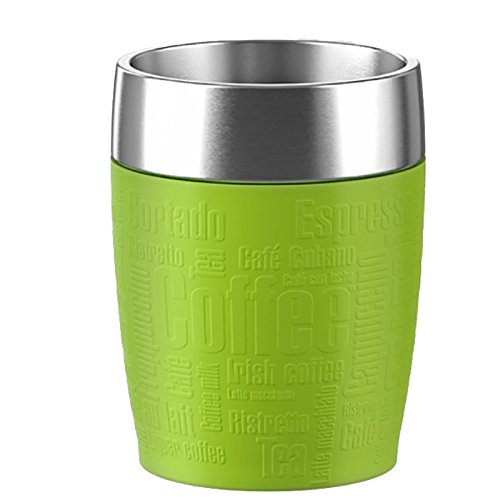 Emsa , Edelstahl , 514516 Isolier-Trinkbecher, Mobil genieÃen, 200 ml, Dreh- Trinkverschluss, Grün, Travel Cup