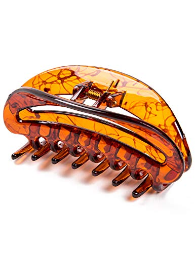 Prettyou 3.9 Inches Plastic Flower Claws Crystal Banana Hair Clip for Women Girls, Pack of 4