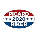 CafePress Star Trek Picard Riker 2020 Oval Bumper Sticker, Euro Oval Car Decal