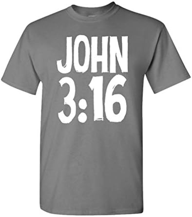 v2 BOLD JOHN - jesus christ 3:16 christian - Mens Cotton T-Shirt, S, Charcoal v2