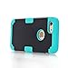 AOKER iPhone 7 Case, Hybrid Heavy Duty Shockproof Full-Body Protective Case with Dual Layer [Hard PC+ Soft Silicone] Impact Protection for iPhone 7 4.7 Inch (Black Aqua)