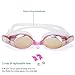 SIXBOX Swim Goggles Leak Free Anti UV Lens Adjustable Shoulder Strap Triathlon Swimming Goggles Anti Fog Nose Clip, Ear Adult Male, Female, Kids,Youth(Pink)