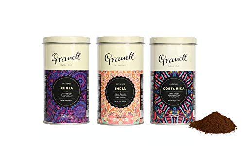 Granell Cafés · 1940 - Origins Pack Premium Gemahlener Kaffee | Kenia, Indien und Costa Rica, 100 % Arabica Kaffee…
