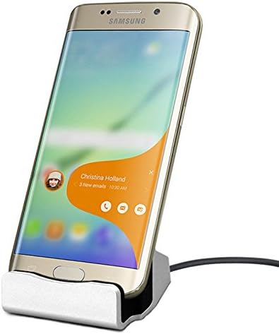 EX1 Micro USB Charger Dock Stand for Samsung Galaxy S4/S5/S6/S6 Edge/S6 Edge Plus/S7 Edge/Note 3/Note 4/Note 5, HTC One, Motorola, Sony Xperia and Other Android Smartphones with Micro USB Port (Silver)