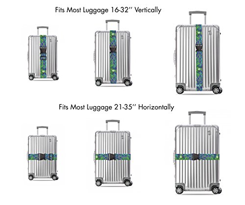 Vincent Van Gogh Irises Travel Luggage Strap Suitcase Security Belt. Heavy Duty & Adjustable. Must Have Travel Accessories. TSA Compliant. 1 Luggage Strap & 1 Add A Bag Strap. 2-Piece Set. - Thumbnail 3