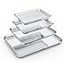 Baking Sheets with Baking Rack Set of 8 - Estmoon Pure Stainless Steel Baking Pan Tray Cookie Sheet with Cooling Rack, Non Toxic & Healthy, Mirror Finish & Rust Free, Easy Clean (4 Sheets + 4 Rack)
