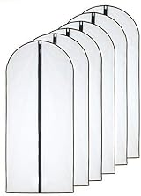 HomeClean Moth Proof Garment Bags 60 x 140cm Black Side Pack of 6