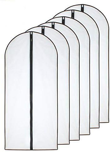 HomeClean Moth Proof Garment Bags 60 x 140cm Black Side Pack of 6