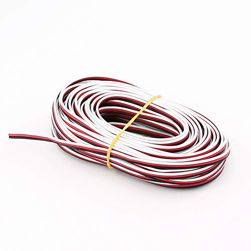 32ft 10m 3-Way Servo Cable 22awg 60 cores Flat Wire for JR Hitec Futaba(BDHI-40)