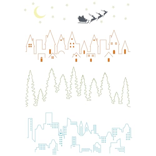 Sizzix A5 Clear Stamps Set Cosmopolitan, The View by Stacey Park, Multicolor, One Size