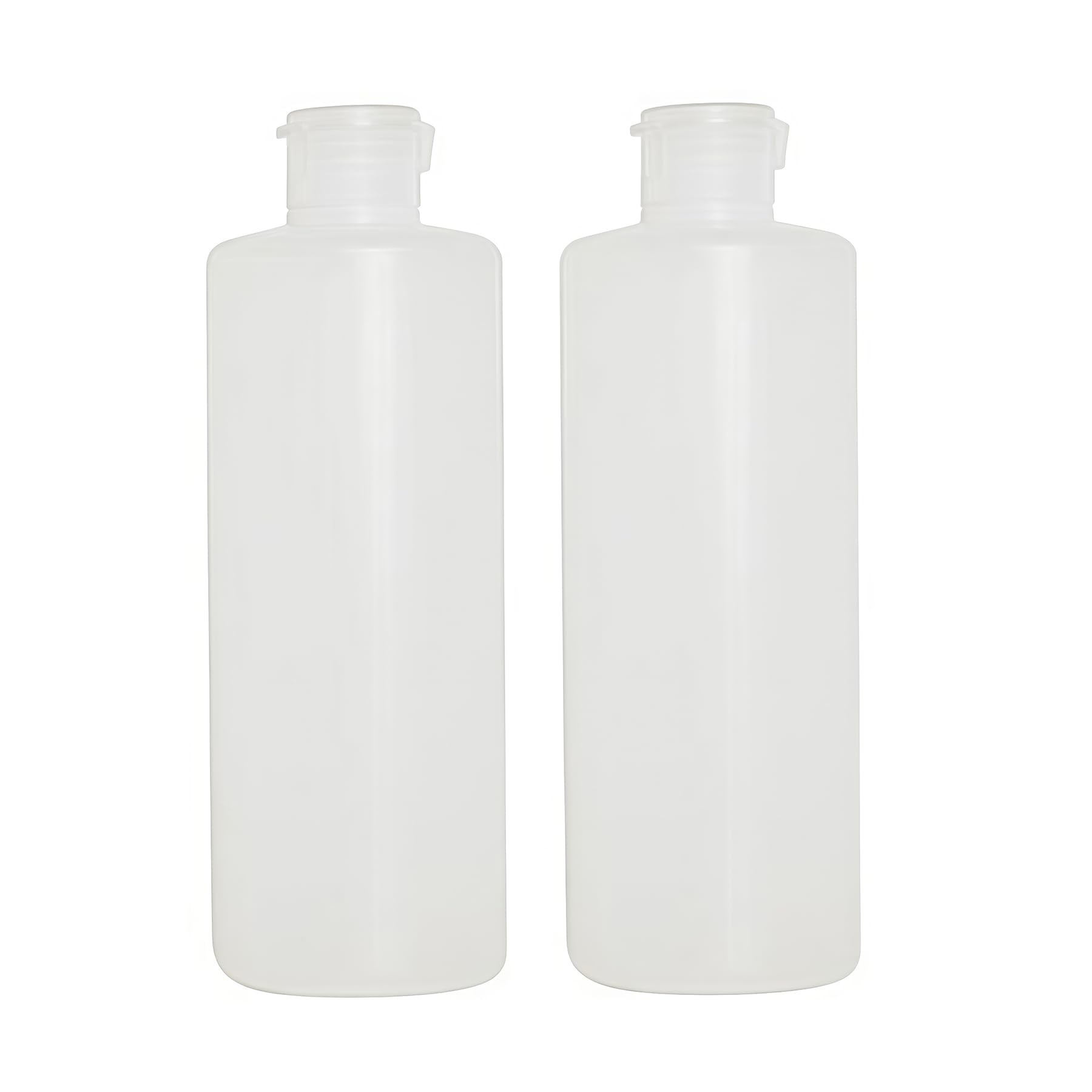 2PCS Empty Refillable Plastic Clear Soft Tube Squeeze Bottle Jars with Flip Cover Cosmetic Makeup Packing Storage Holder Containers for Toner Lotion Shower Gel Shampoo (400ml/14oz)