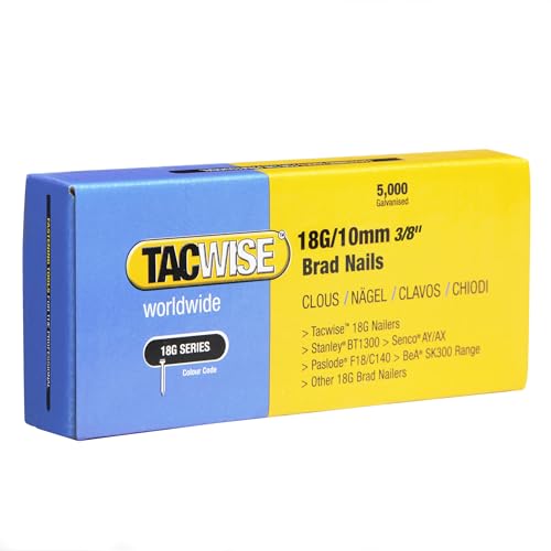 Tacwise 0392 Galvanised Brad Nails Type 18G / 10 mm, Pack of 5000