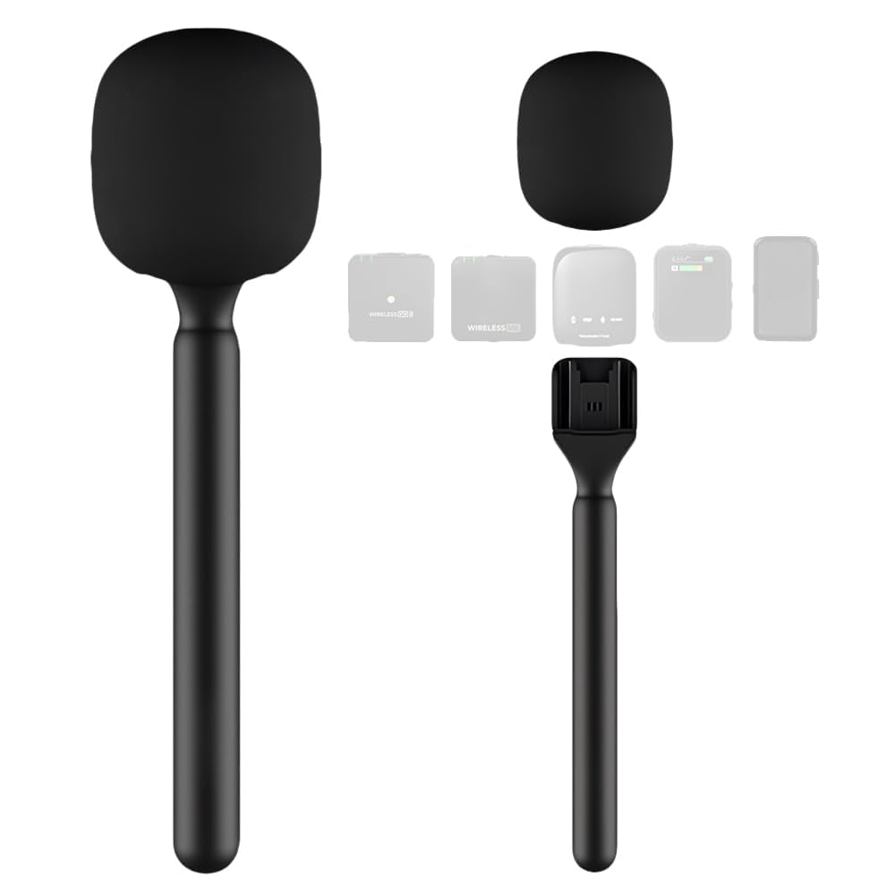 Photo 1 of ?2-Pack? TP20 Microphone Stand Handheld Interview Mic Holder for RODE & DJI Wireless GO – Compatible with Lavalier Rigs, Flag Stations, Vlogging, Podcasts, Content Creation, Live Streaming