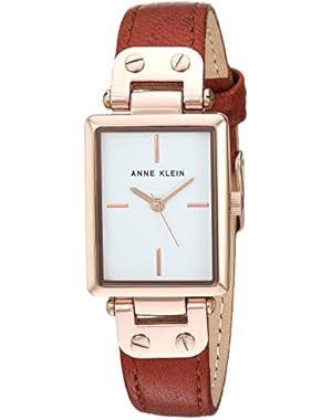 Women's AK/3204RGRU Gold-Tone and Rust Colored Leather Strap Watch