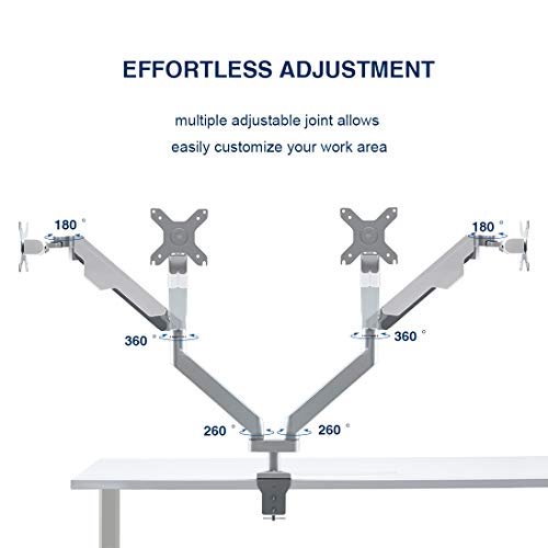 Sunon Dual Monitor Mount Stand,Full Motion Adjustable Aluminum Gas
