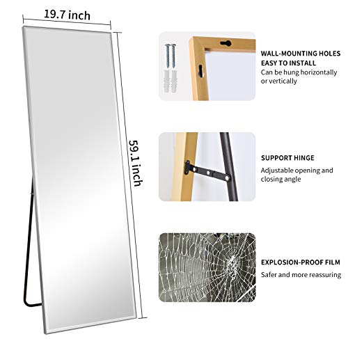 BEAUTYPEAK Full Length Mirror 20" x 60" Body Dressing Standing Hanging