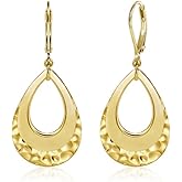 925 Sterling Silver Teardrop Dangle Earrings for Women Hammered Layer Drop Dangle Earrings Jewelry Hypoallergenic Boho Teardrop Leverback Dangle Earings for Jewelry Gifts