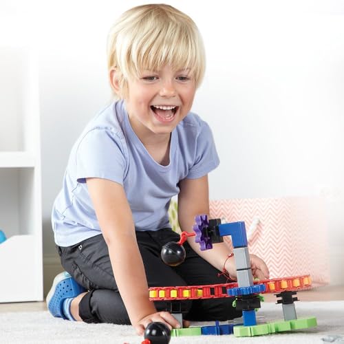 Learning Resources Gears! Gears! Gears! Machines in Motion, STEM Activities, Fine Motor Skills, Toddler Explorer Kit, Science and Construction, Boys and Girls Gifts, 116 Pieces, Ages 5+