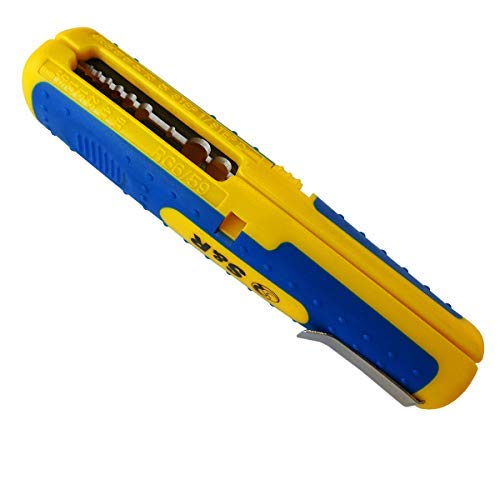 S&R Universal Cable Stripping Tool – 10-20 AWG Wire Stripper | RG6 & RG59 Coaxial Cable Stripper | Low-Voltage Round Cable Stripper 8-13mm — image 1