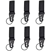 LuoQiuFa 6-Piece Tactical Nylon Webbing Buckle Carabiner Molle Belt Clip Key Buckle, Suitable for Outdoor Sports(Black)