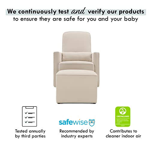 DaVinci Olive Upholstered Swivel Glider With Bonus Ottoman In Polyester