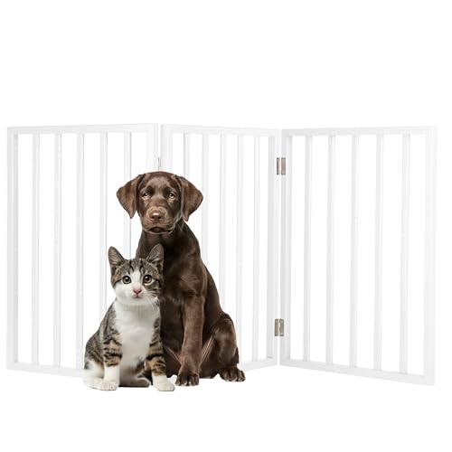 Pet Gate - 3-Panel Indoor Foldable Dog Fence for Stairs, Hallways or Doorways -…