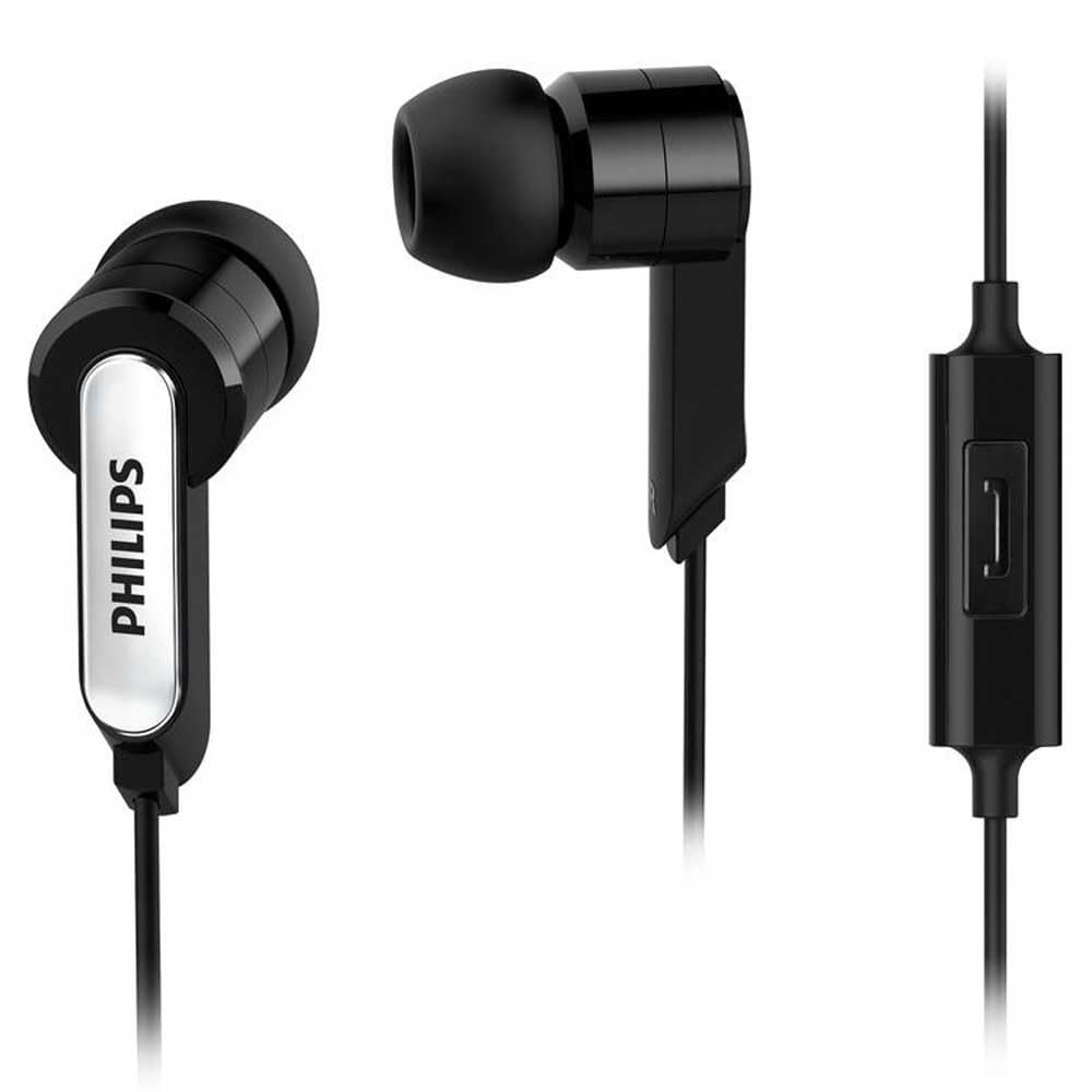 Philips in-ear headphones SHE1405BK/10 in-ear headphones with microphone (built-in microphone, dynamic bass, reinforced 1.2-m cable, black