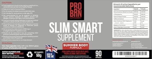 Pro BRN Fat Burner – 90 Vegan Capsules with Caffeine, Green Tea, Cayenne & Citrus Aurantium – Metabolism, Energy & Appetite Support for Women & Men – 45 Day Supply, Made in UK
