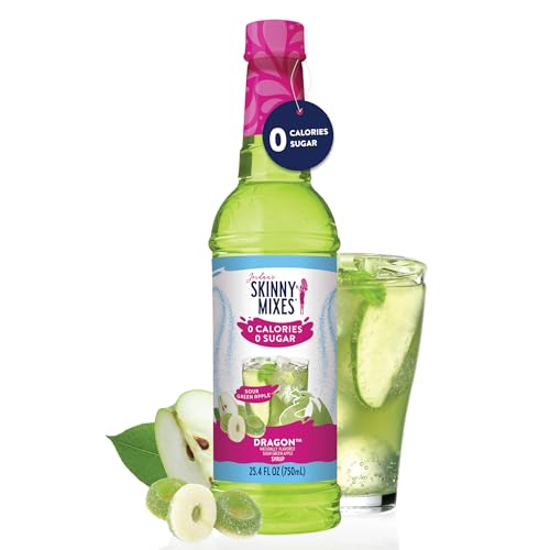 JORDAN’S SKINNY MIXES SUGAR FREE SYRUP, DRAGON FLAVOR, FRUIT FLAVORED WATER ENHANCER, DRINK MIX FOR ICE TEA, LEMONADE & MORE, ZERO CALORIE FLAVORING, KETO FRIENDLY, 25.4 FL OZ, 1 PACK