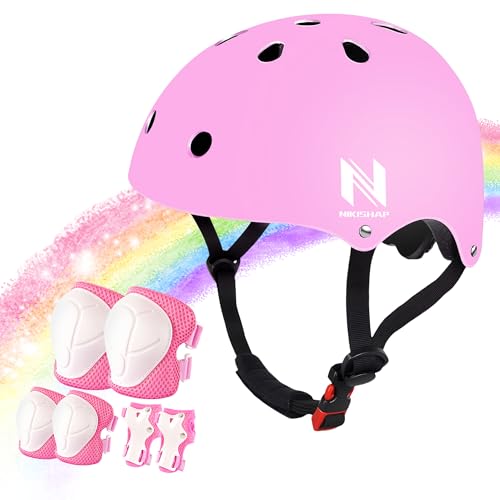 Kids Helmet Set for 3-14 Ages(Toddler/Kids/Youth) Girls and Boys, Ventilation and Impact Resistance Toddler Helmet for Multi-Sport Bicycle Scooter Inline Roller Skate and Skateboarding